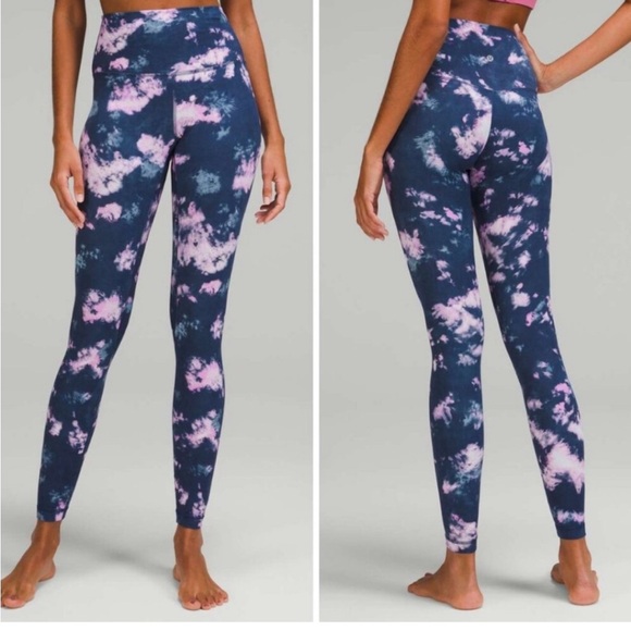 Lululemon Align High Rise-Circulate Tie Dye Mineral Blue Excellent Condition. 14 - Picture 3 of 7